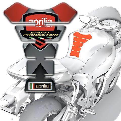 Aprilia Tank Fuse Silicone Sticker with Sport Production Logo Style