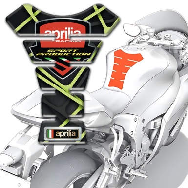 Aprilia Tank Guard Pads with Green Black Decoration 
