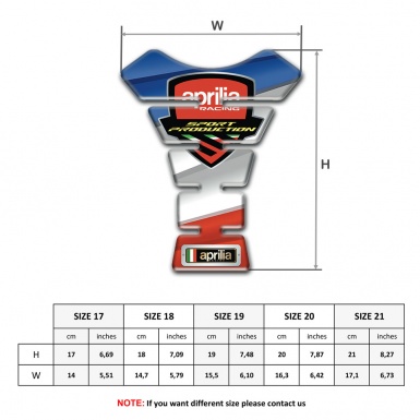 Aprilia Tank Pad Protector Colorful Model with Sport Production Logo Style 