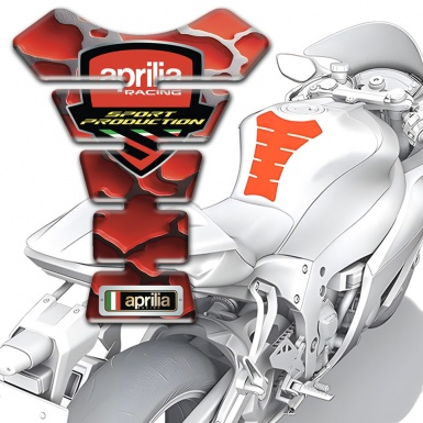 Aprilia Tank Fuse Red Clouds Effect Base and Racing Logo 