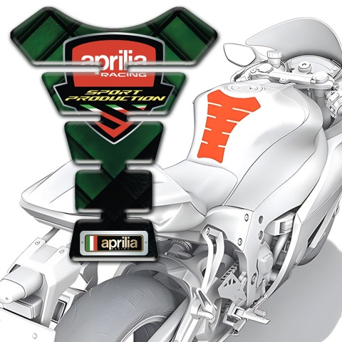 Aprilia Tank Guard Pads Dark Green Parts Base and Racing Logo Style 