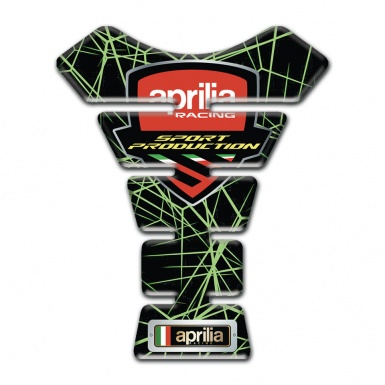 Aprilia Tank Protector Green Spider Web Base and Sport Production Logo 