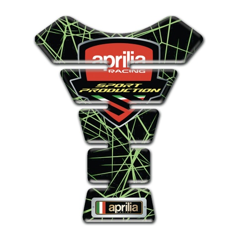 Aprilia Tank Protector Green Spider Web Base and Sport Production Logo 