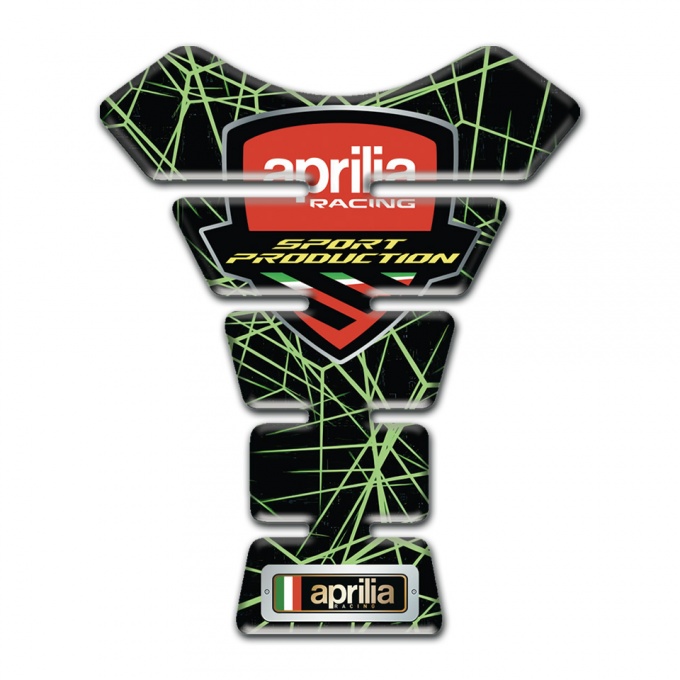 Aprilia Tank Protector Green Spider Web Base and Sport Production Logo 