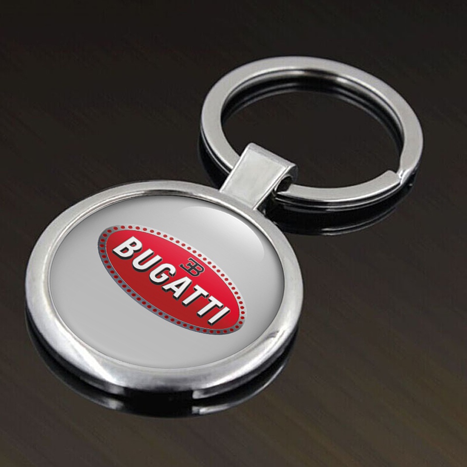 Bugatti Keychain Metal Light Grey Red Logo Classic | Keychains ...