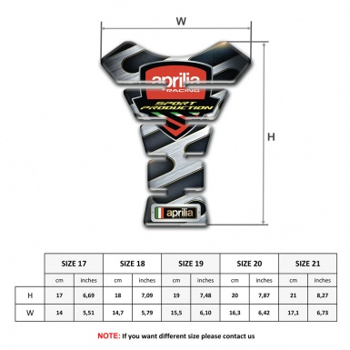 Aprilia Tank Pad Motorbike Iron Detail Effect Design 