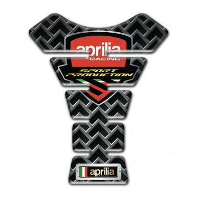 Aprilia Tank Guard Pads Grid Base Effect with Sport Production Logo Style 