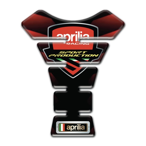 Aprilia  Tank Pad Motorbike Merged Red Black Colors Base Racing Logo Style 