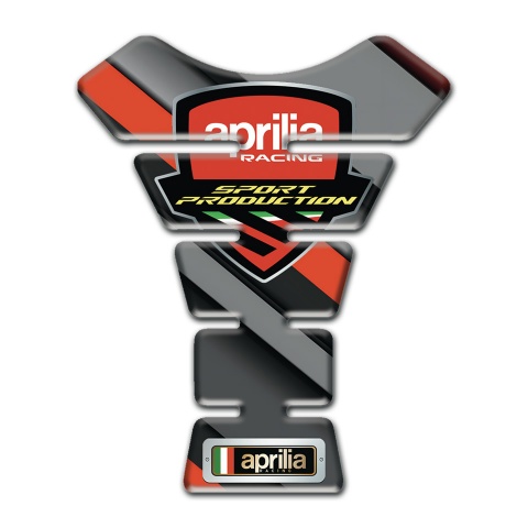 Aprilia Tank Guard Pads Gray Orange Diagonal Decoration Style 