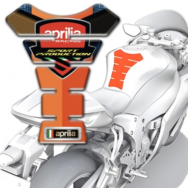 Aprilia Tank Pad Protector Orange Nuances Design Racing Logo Style 