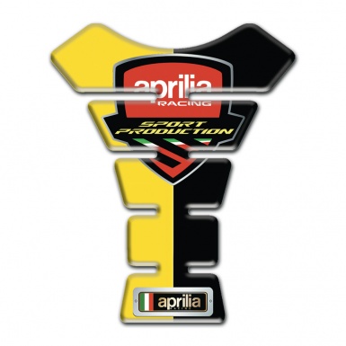 Aprilia Tank Pad Motorbike Yellow Black halves Style 