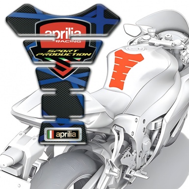 Aprilia Tank Pad Motorbike Black base with Blue Lines edition 