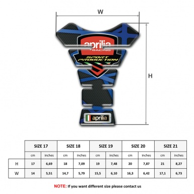 Aprilia Tank Pad Motorbike Black base with Blue Lines edition 