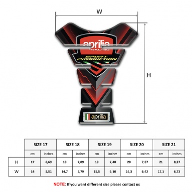Aprilia Tank Pad Motorbike V Shape Decoration Style 