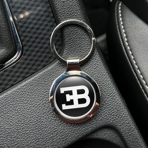 Bugatti Key Holder Metal Black Classic White Big Logo
