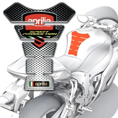 Aprilia Tank Pad Protector Silver Black Base Sport Production Logo 