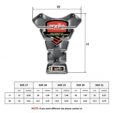 Aprilia Tank Pad Protector Gray Leather Type Sport Production Logo 