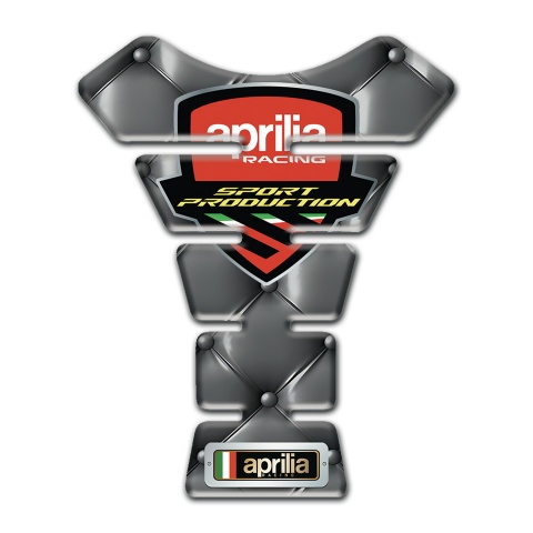 Aprilia Tank Pad Protector Gray Leather Type Sport Production Logo 