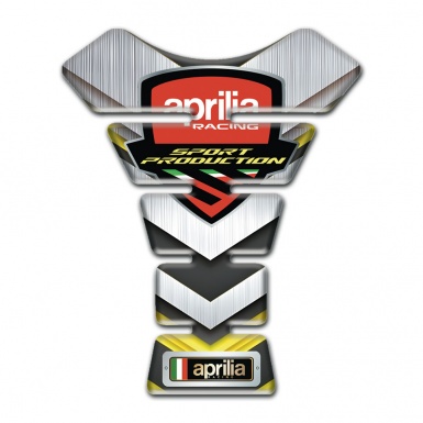 Aprilia Tank Fuse Silver Yellow Decoration Racing Logo Style 
