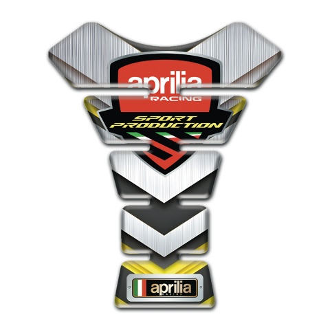 Aprilia Tank Fuse Silver Yellow Decoration Racing Logo Style 