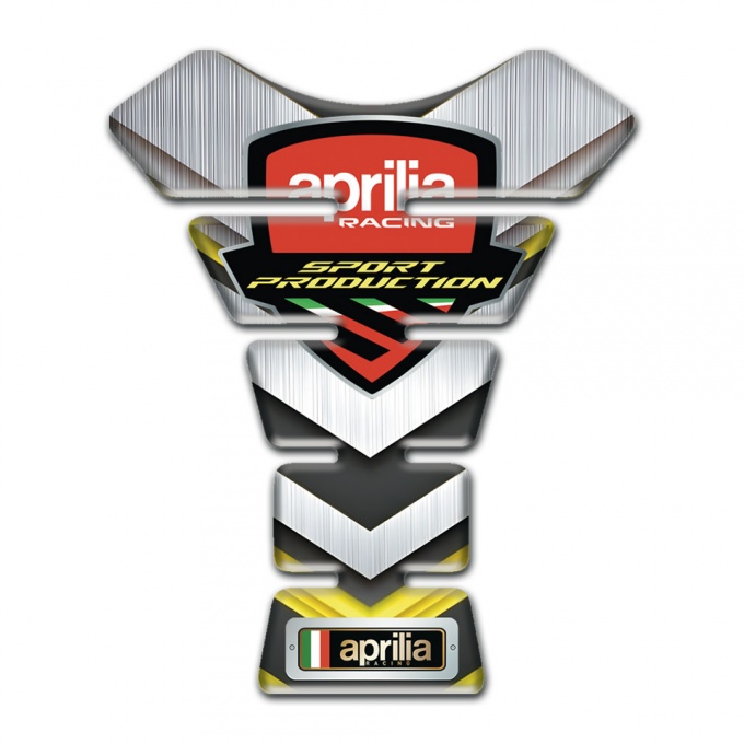 Aprilia Tank Fuse Silver Yellow Decoration Racing Logo Style 