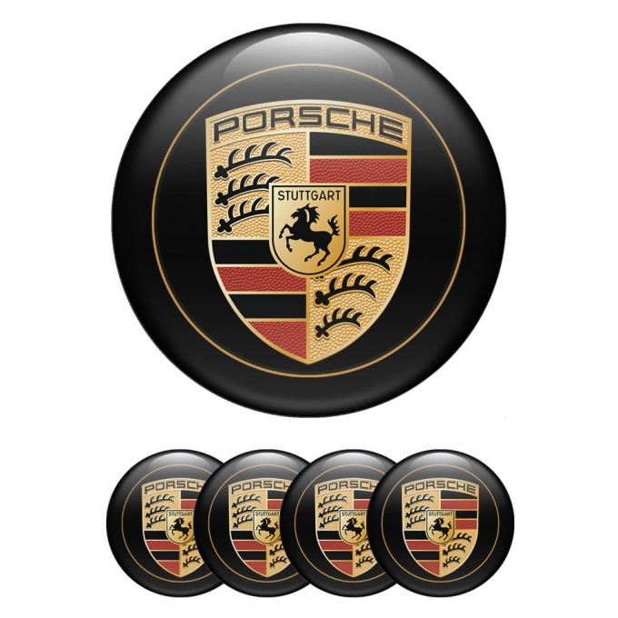 Porsche Emblems Silicone Black Reproduction Old Style