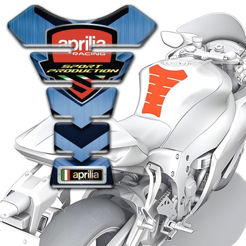 Aprilia Tank Protector Dark and Ligjt Blue Base Sport Production Logo 