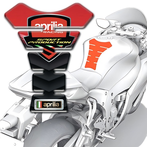Aprilia Tank Pad Motorbike Red Black Type 