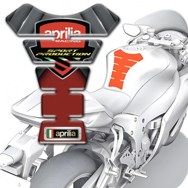 Aprilia Tank Pad Protector Gray Red Decoration 