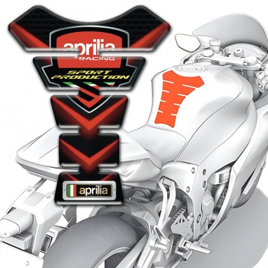 Aprilia Tank Pad Motorbike Black with Red Decoration Type 