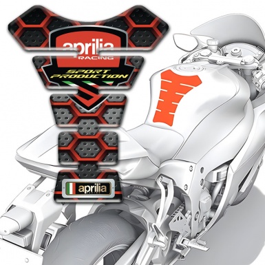 Aprilia Tank Guard Pads Red Grid Base Decoration 