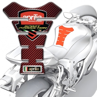 Aprilia Tank Guard Pads Red Carbon Decoration 