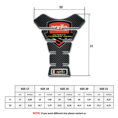 Aprilia Tank Pad Protector Black Carbon Decoration 