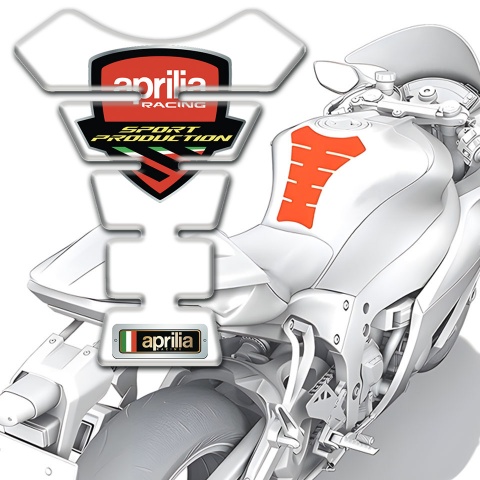 Aprilia Tank Guard Pads White Print 