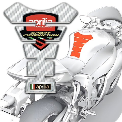 Aprilia Tank Pad Protector White Carbon Decoration 