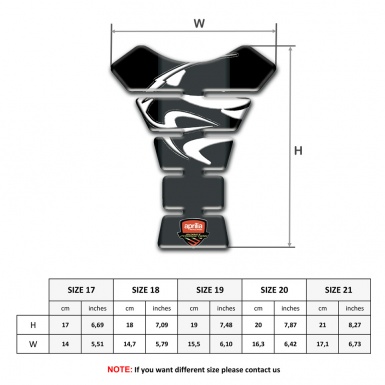 Aprilia Tank Pad Motorbike Black Model with White Logo 