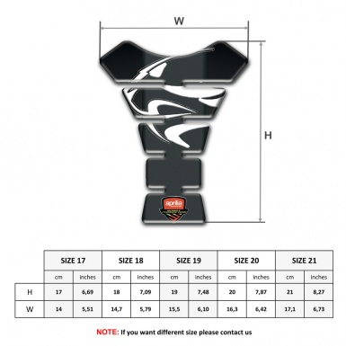 Aprilia Tank Protector Black Background White Logo 