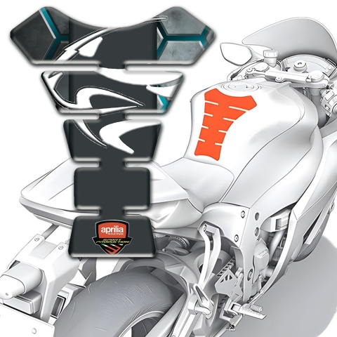 Aprilia Tank Fuse Turquoise Chanels Base and Tiger Head Logo 