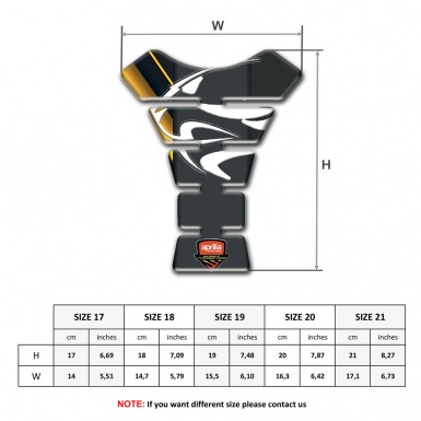 Aprilia Tank Pad Motorbike Black with Yellow print Base Tiger Head Logo