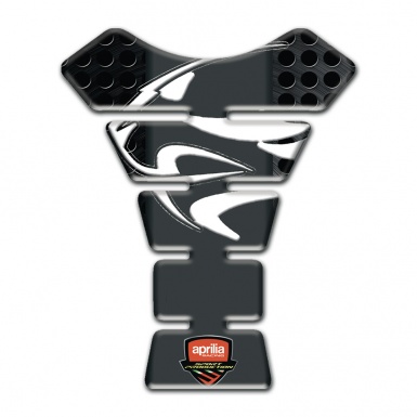 Aprilia Tank Guard Pads Black Perforated Base and Tiger Head Logo 