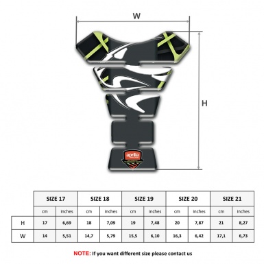 Aprilia Tank Protector Black with Green Lines base White Logo Style 