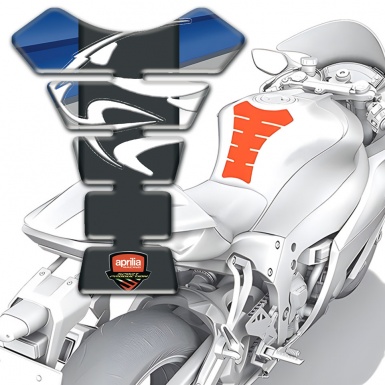 Aprilia Tank Guard Pads Blue Gray background Tiger Head Logo 