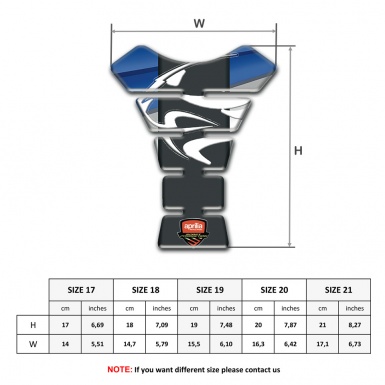 Aprilia Tank Guard Pads Blue Gray background Tiger Head Logo 