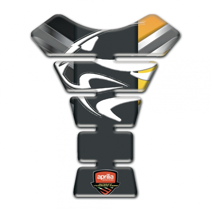 Aprilia Tank Guard Pads Gray Yellow Background Details 