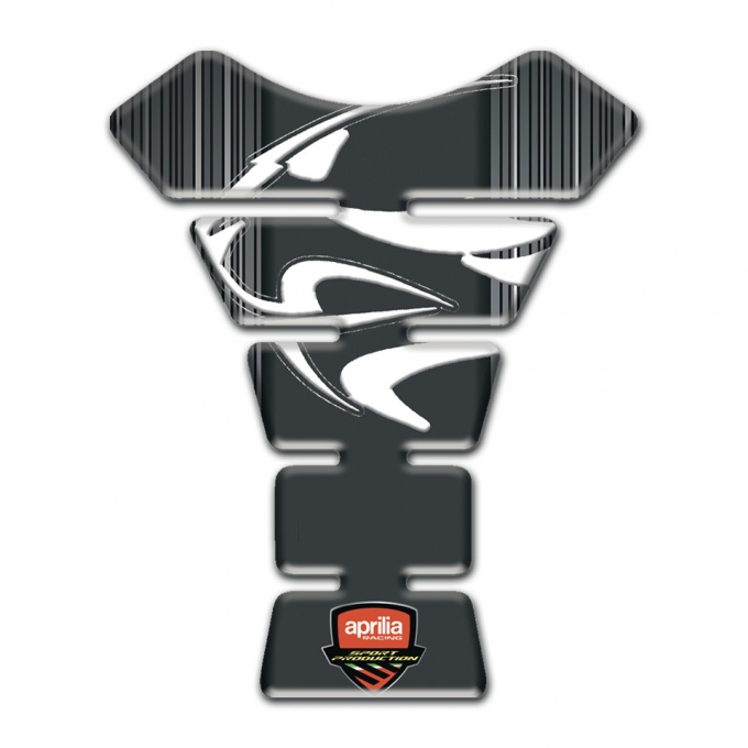 Aprilia Tank Pad Protector White Stripes Base Tiger Head logo