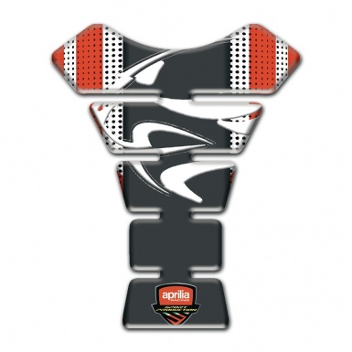 Aprilia Tank Guard Pads Silver Red Background and Tiger Head Logo