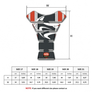 Aprilia Tank Guard Pads Silver Red Background and Tiger Head Logo