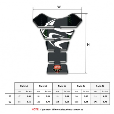 Aprilia  Tank Pad Protector Black Base and Tiger Head White Logo 