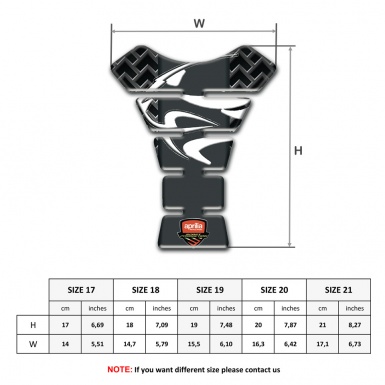 Aprilia Tank Pad Protector Gray Grid background with Tiger Head Logo 