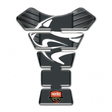 Aprilia Tank Pad Motorbike Rubber Effect Background White Logo
